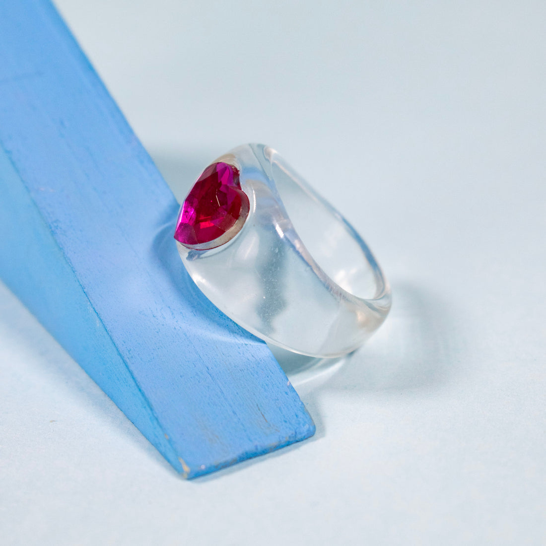 Anillo Mini corazón fucsia - Talla única 7.5