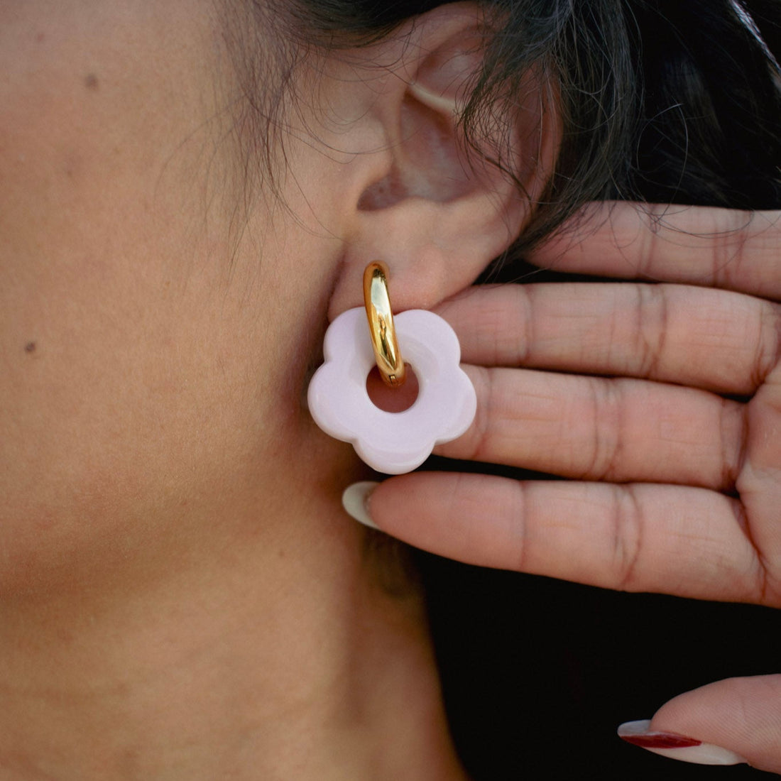 ¡NEW! Aretes Floral Rosa
