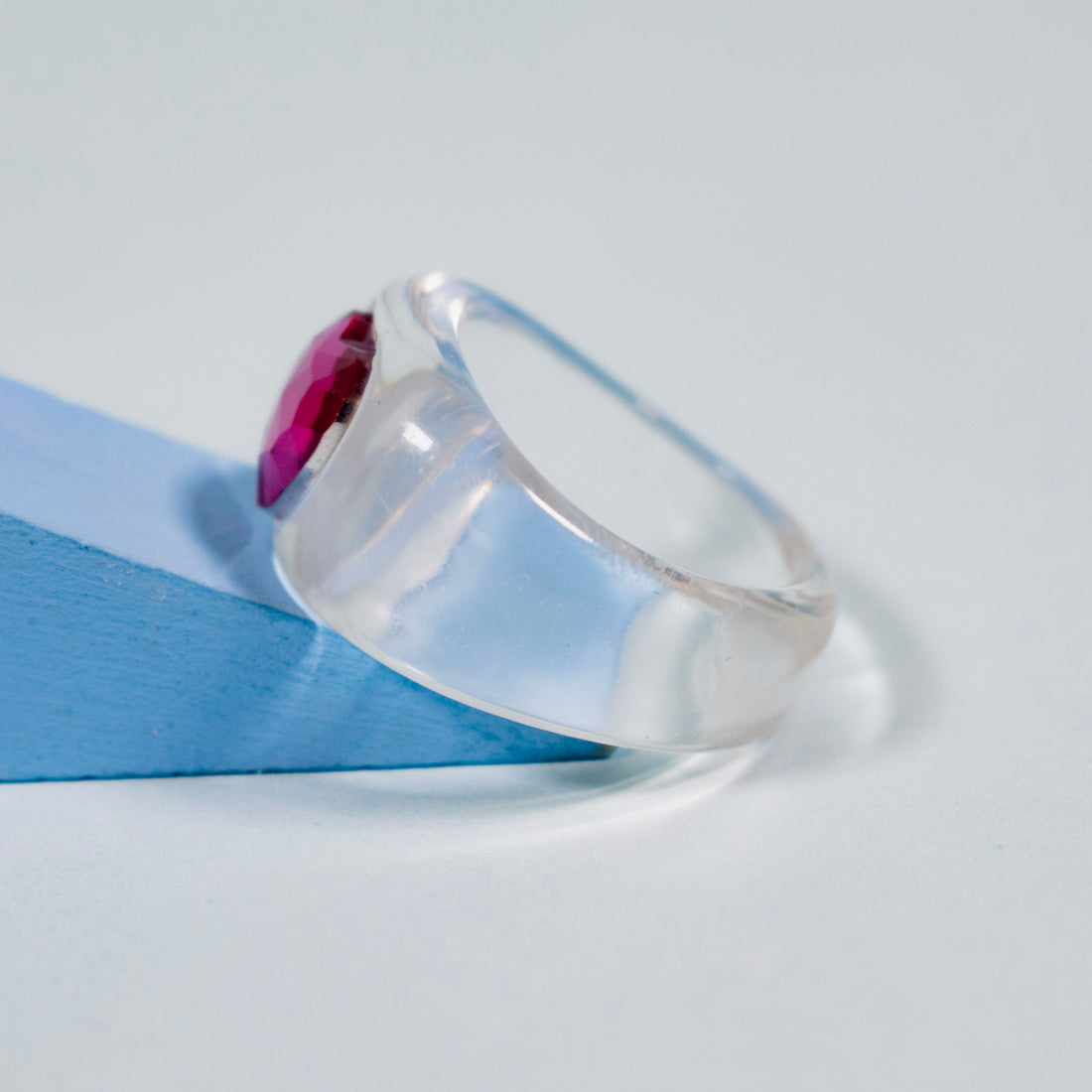 Anillo Mini corazón fucsia - Talla única 7.5
