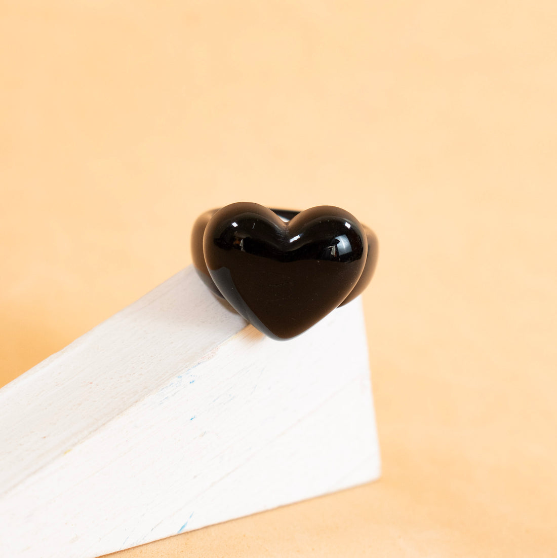 Anillo Corazonía Negro - Talla 8.5