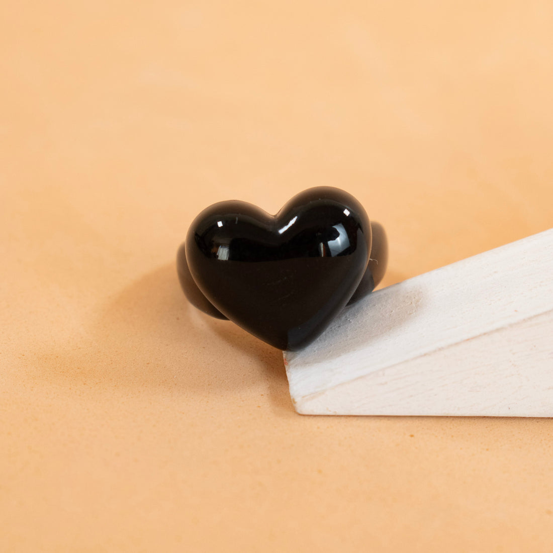 Anillo Corazonía Negro - Talla 8.5