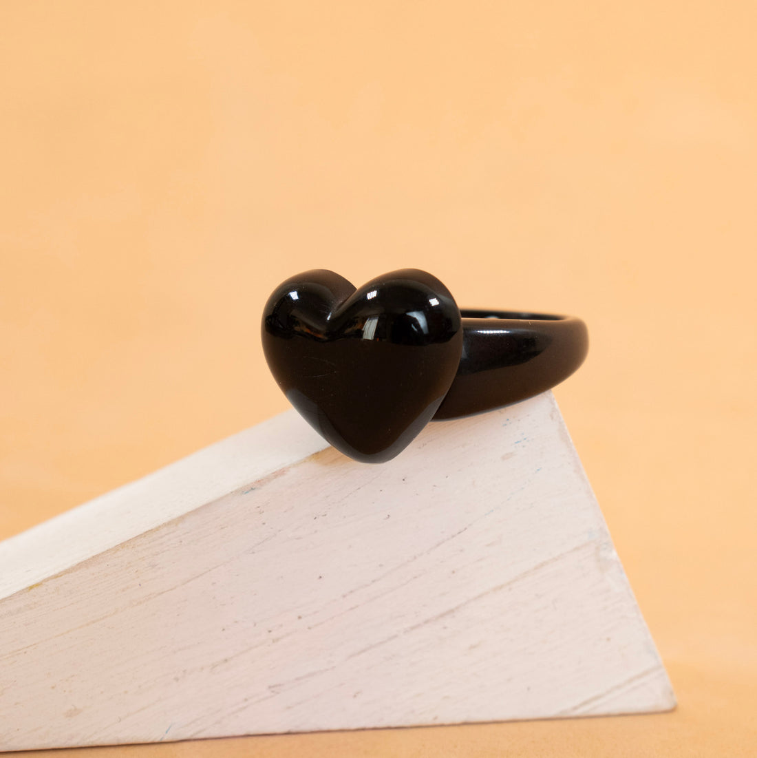 Anillo Corazonía Negro - Talla 8.5