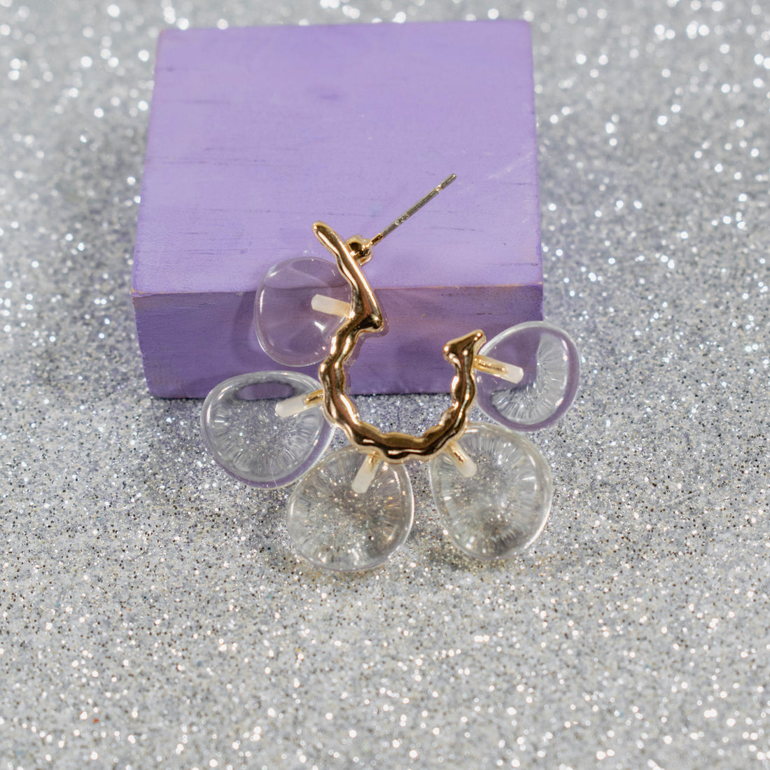 ¡NEW! Aretes Petalos Transparente