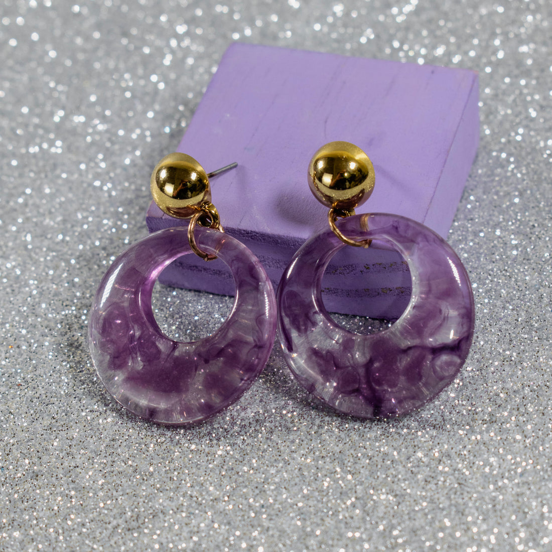 ¡NEW! Aretes Aura Violeta