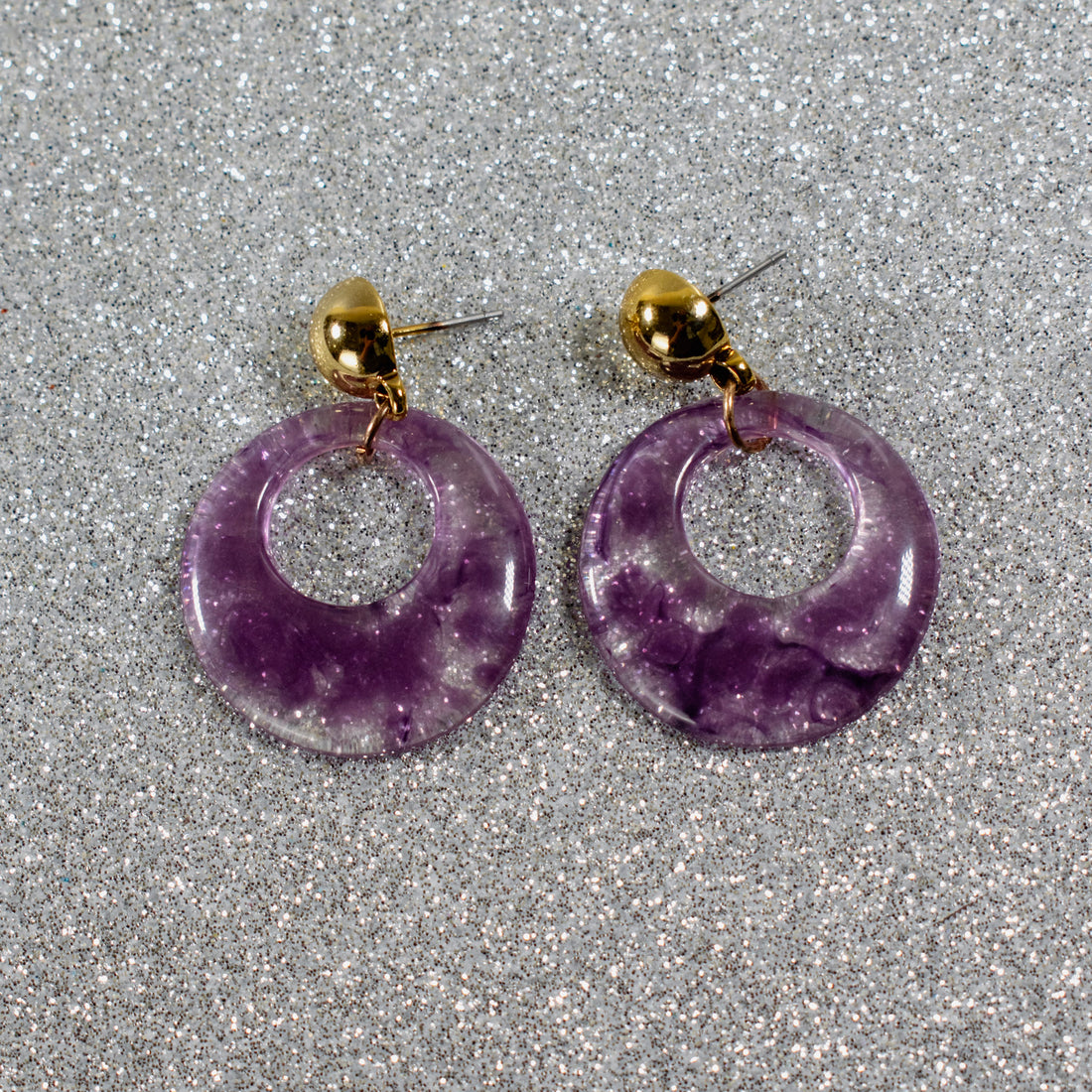 ¡NEW! Aretes Aura Violeta