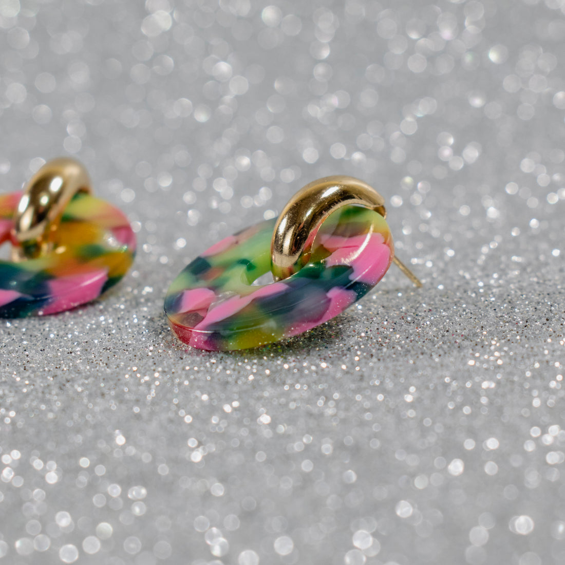 ¡NEW! Aretes Multicolor Rosado/azul