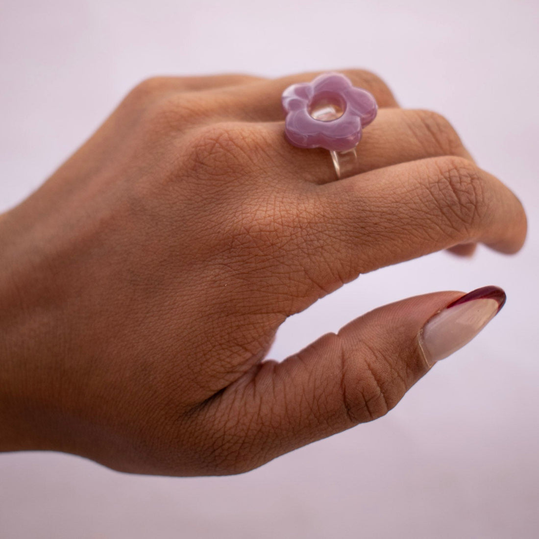 ¡NEW! Anillo Flor Pop Lila- Talla única 7