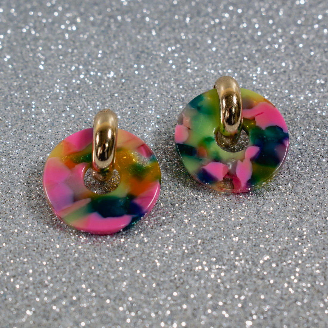 ¡NEW! Aretes Multicolor Rosado/azul
