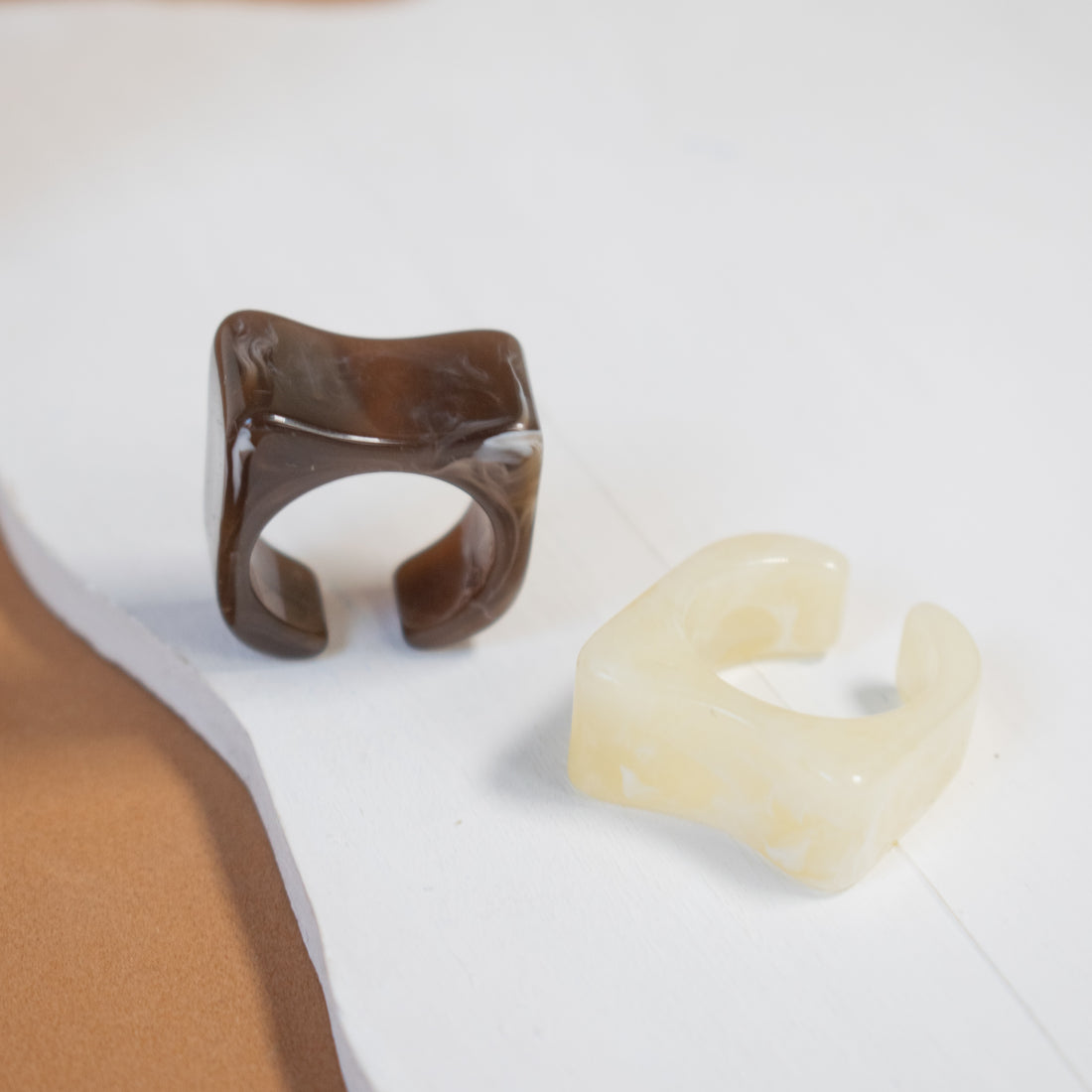 Set x2 Anillos Acrílico - Talla Única 7.5