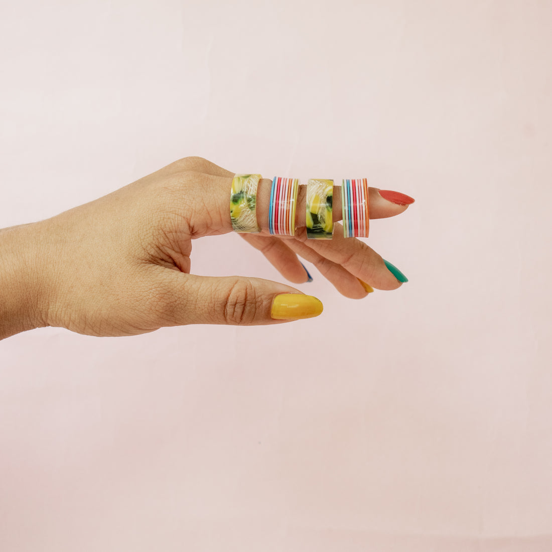 Set x2 anillos Tropical - Talla única 8