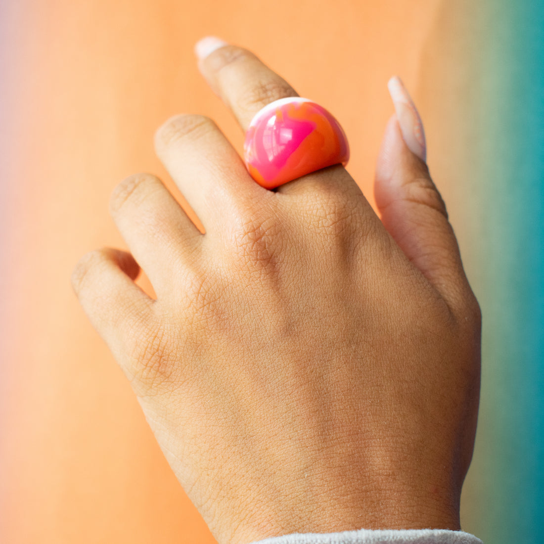 ¡NEW! Anillo Prisma Fucsia - Talla única 9