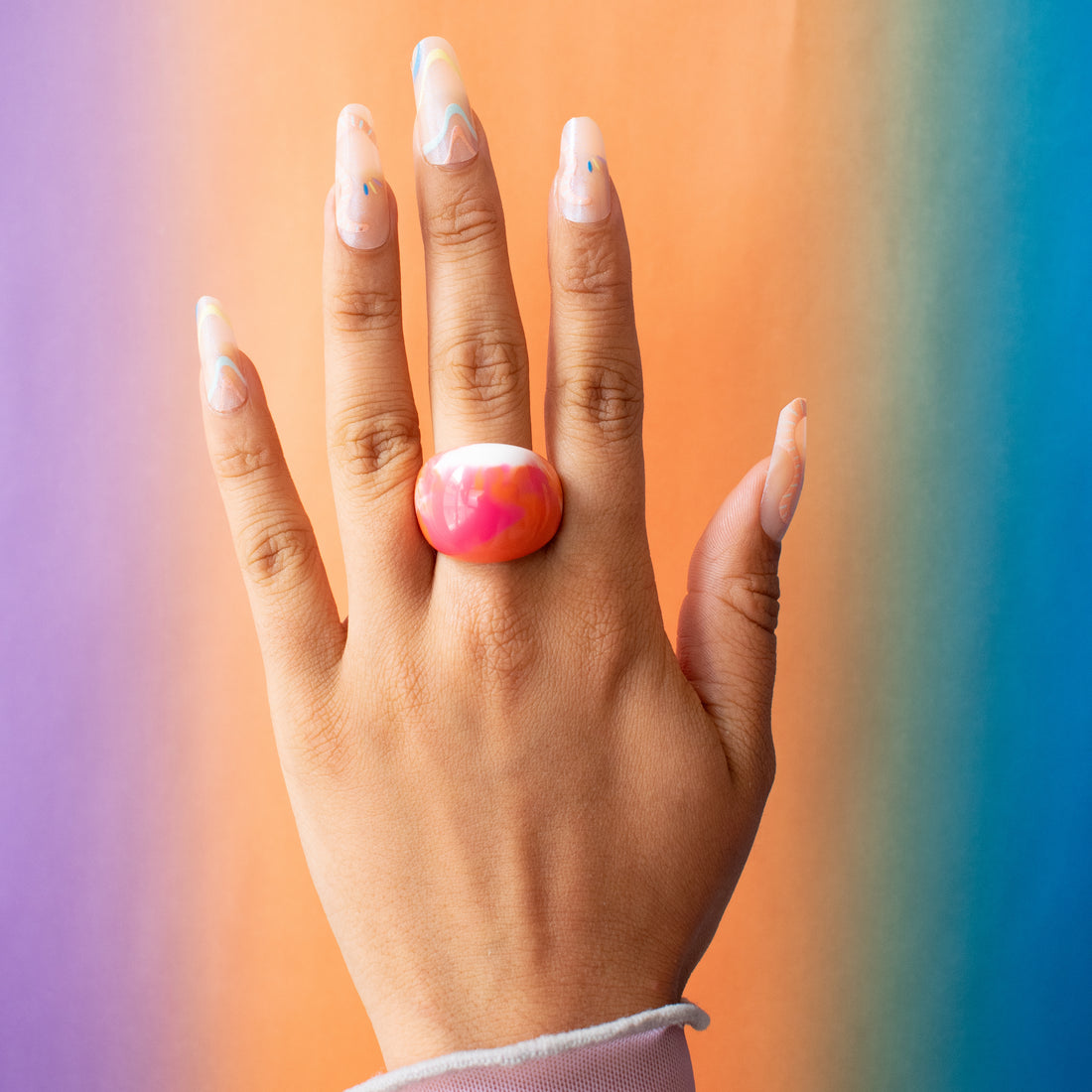 ¡NEW! Anillo Prisma Fucsia - Talla única 9