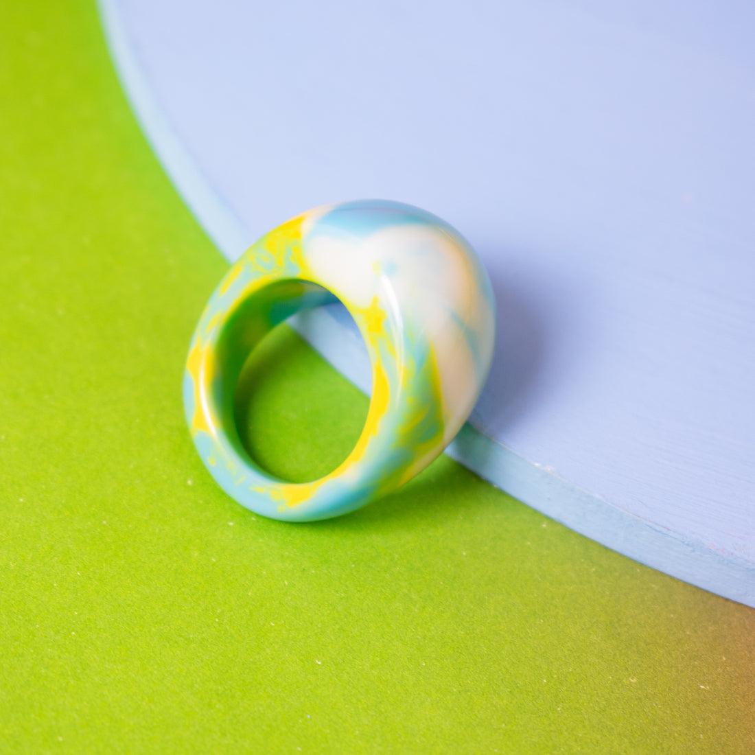 ¡NEW! Anillo Prisma Verde/Azul - Talla única 9