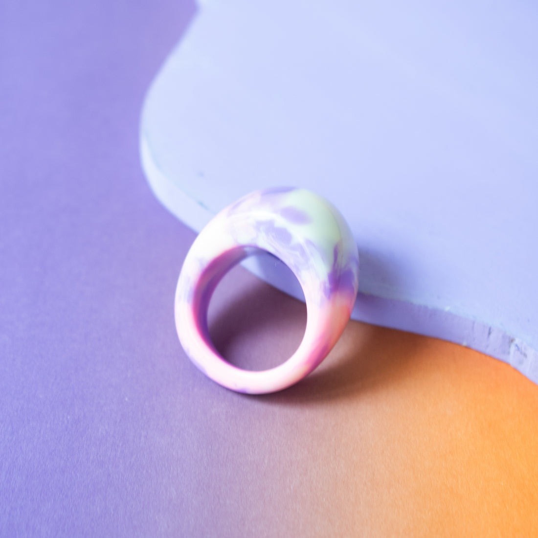 ¡NEW! Anillo Prisma Mora/rosa - Talla única 9