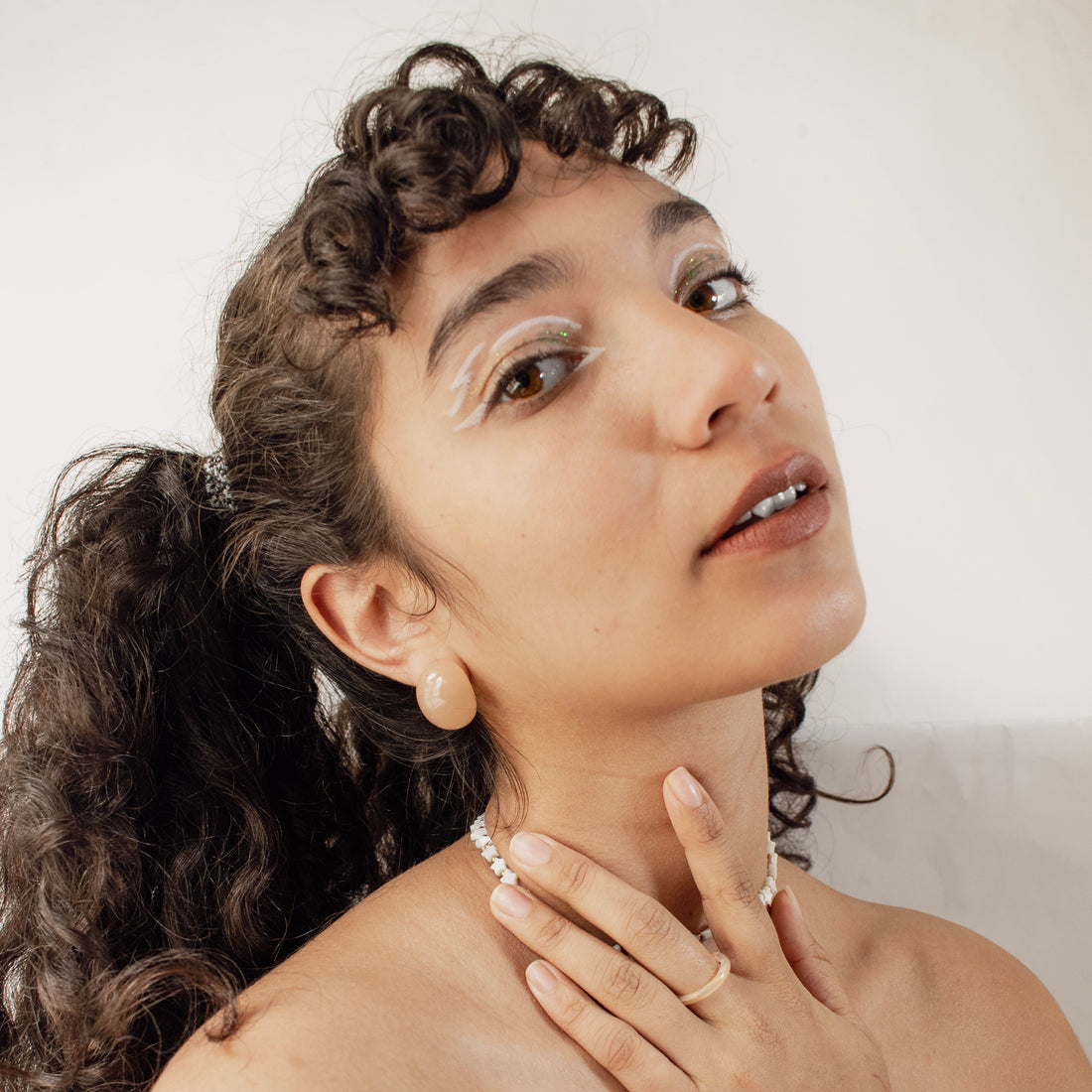 Aretes Acrílico Cristal Salmón