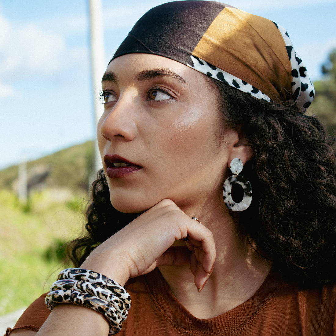 Aretes Acrílico Zafarí Manchas