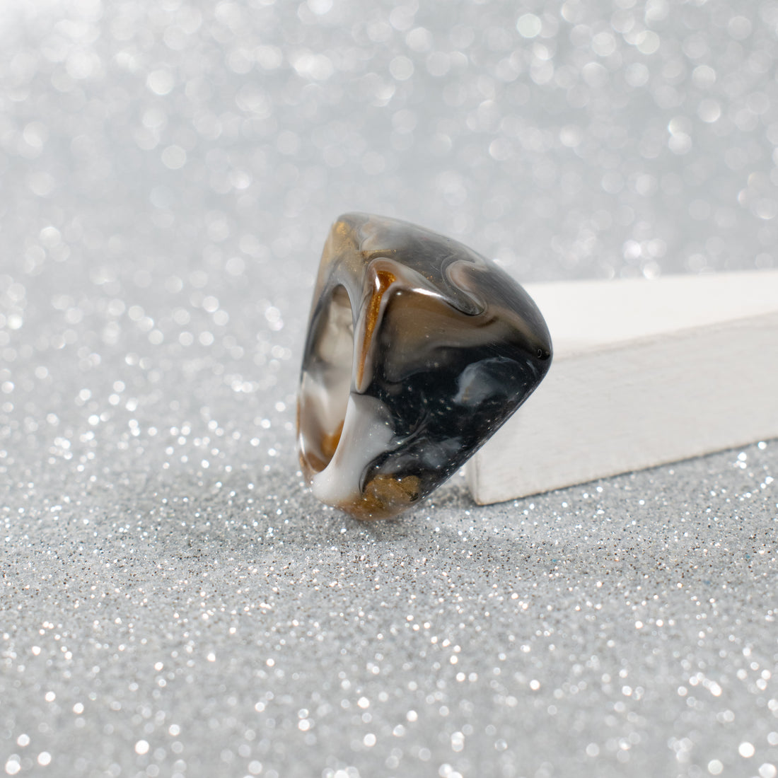 ¡NEW! Anillo Nebula Negro - Talla 8.5