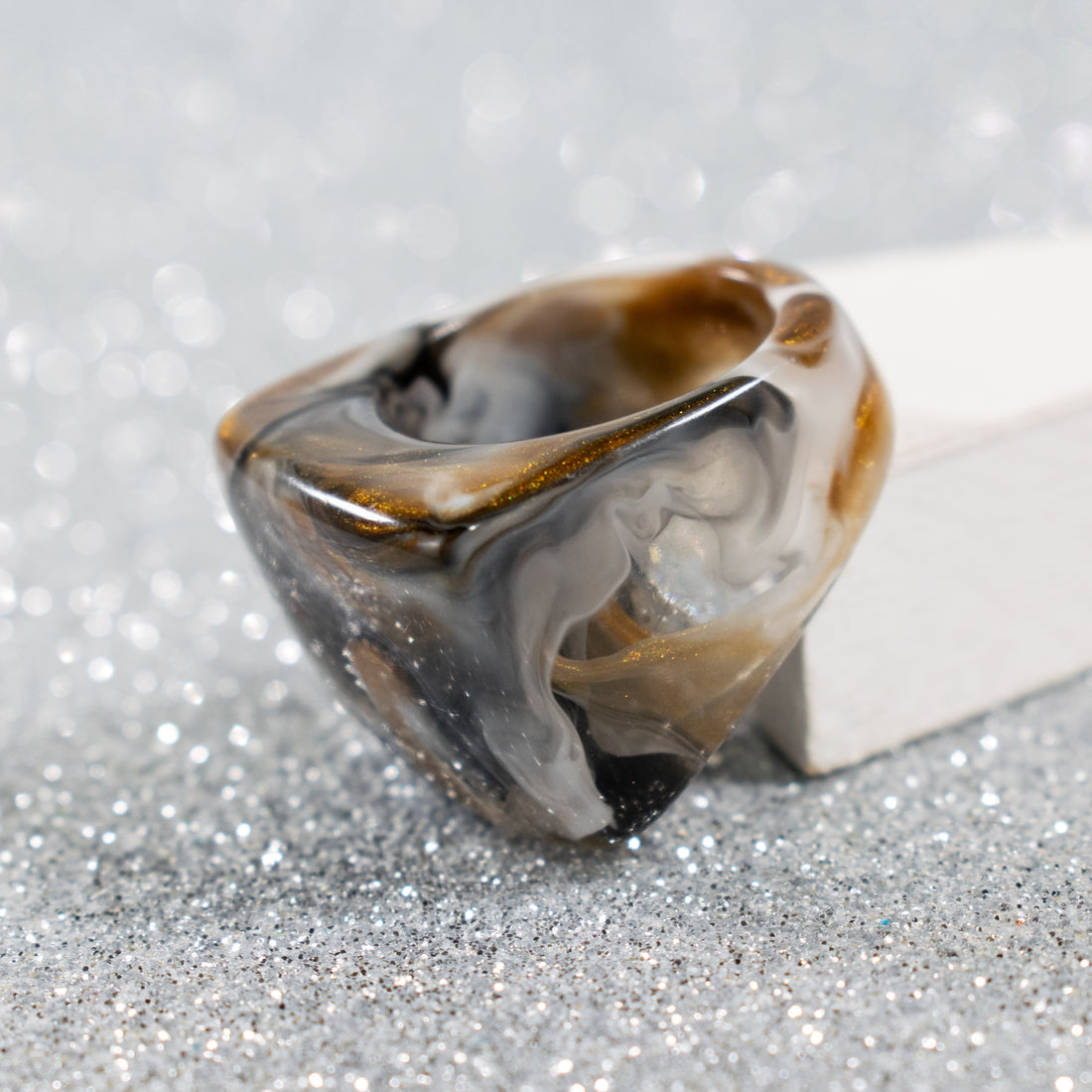 ¡NEW! Anillo Nebula Negro - Talla 8.5