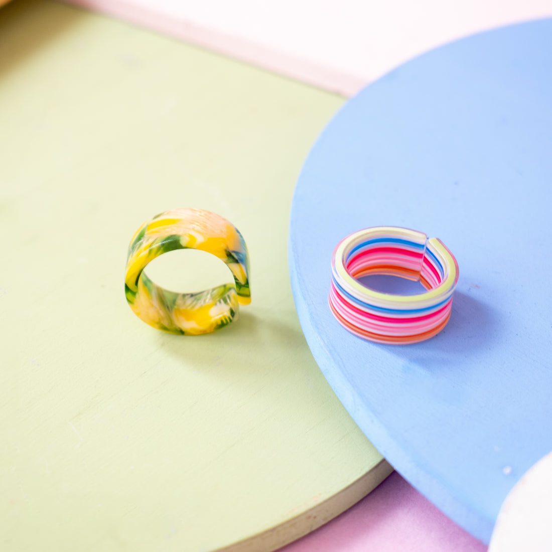 Set x2 anillos Tropical - Talla única 8