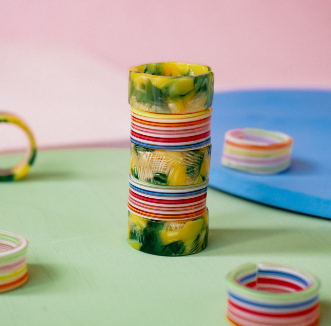 Set x2 anillos Tropical - Talla única 8