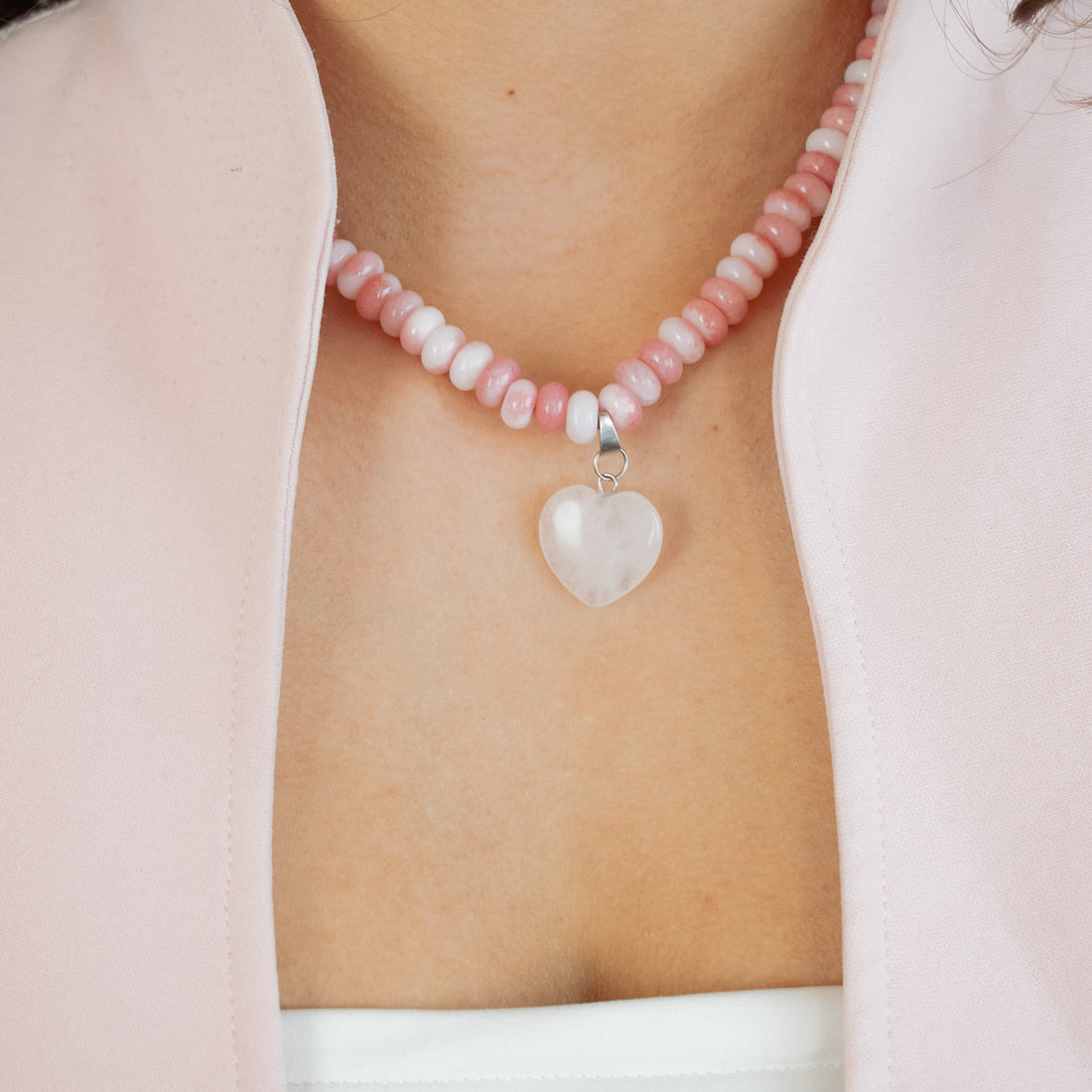 Collar cuentas de Agatá Rosa