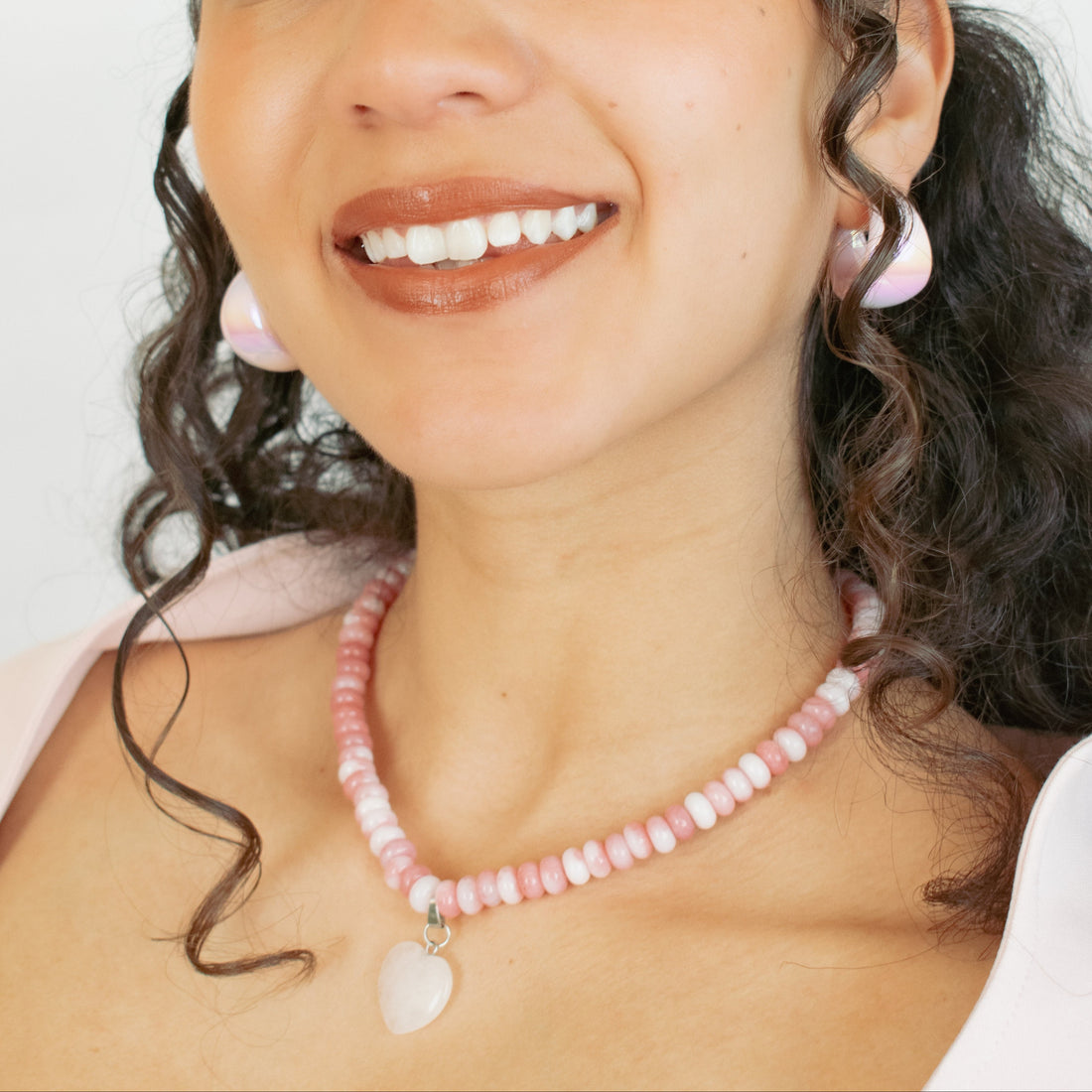 Collar cuentas de Agatá Rosa