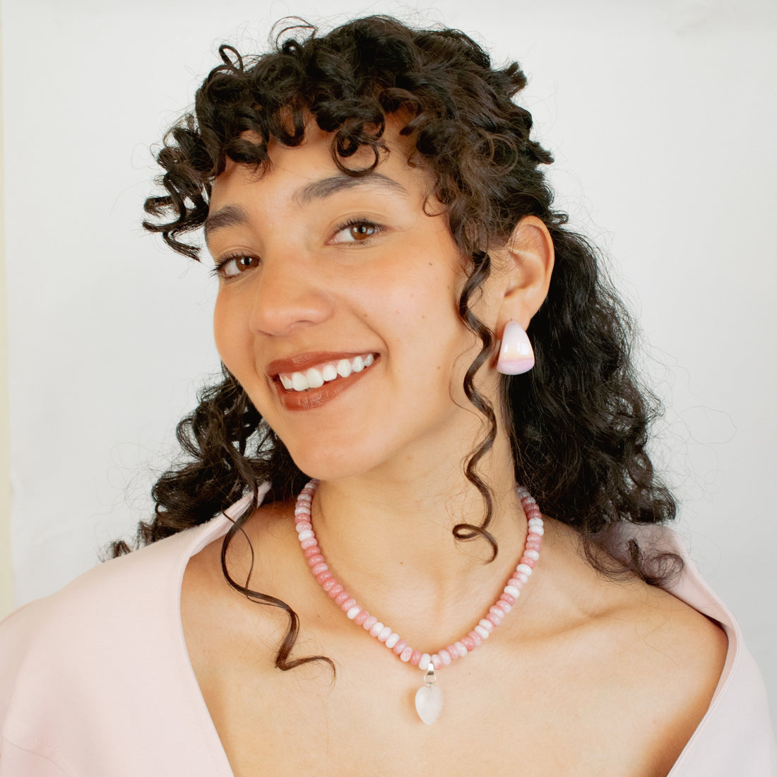 Collar cuentas de Agatá Rosa