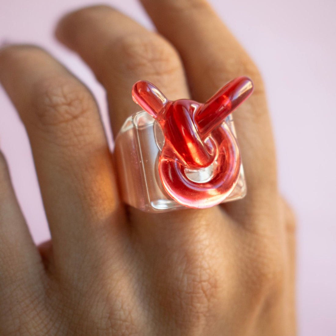 ¡NEW! Anillo lazos Transparente- Talla única 7.5