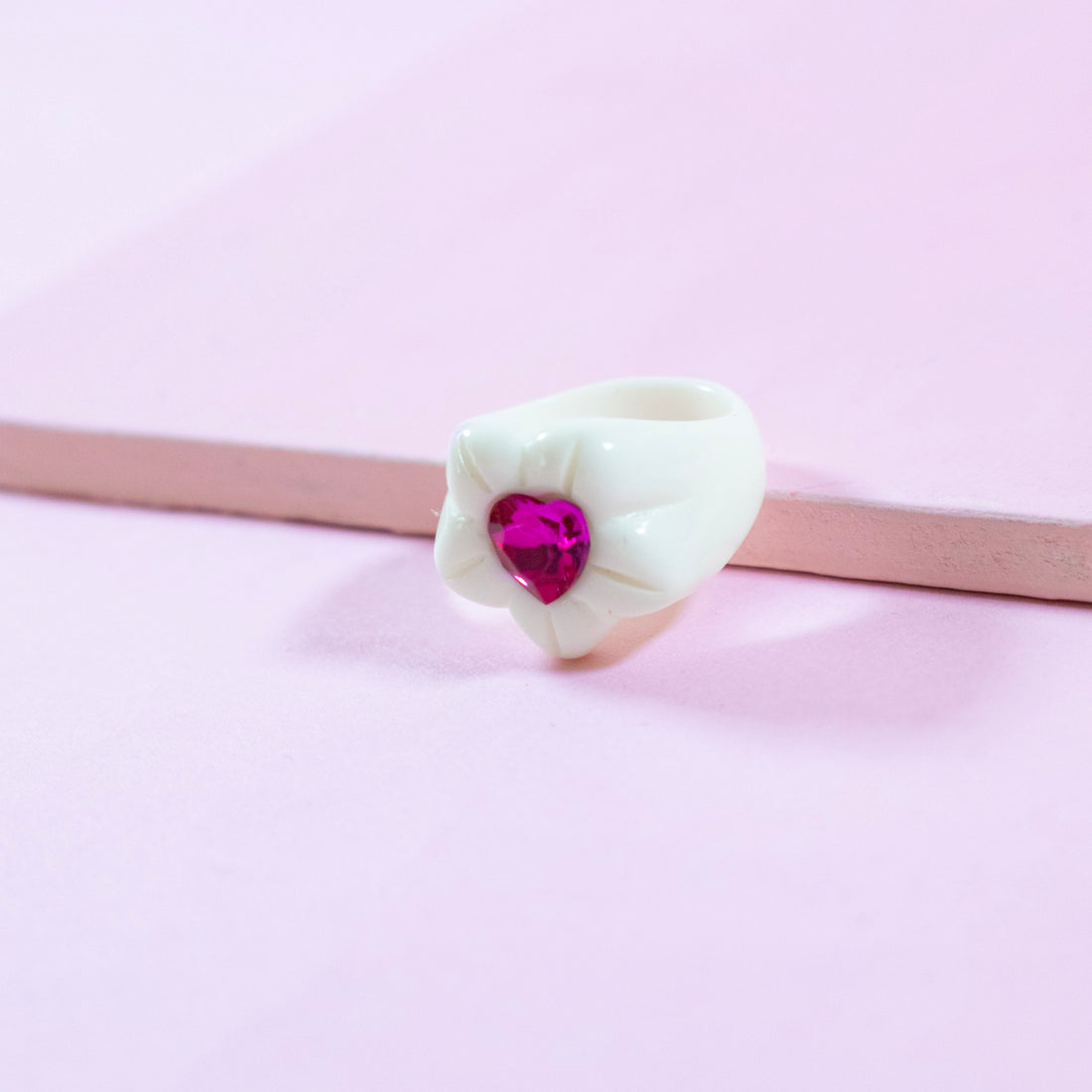 ¡NEW! Anillo Mini Gema Blanco- Talla única 7.5