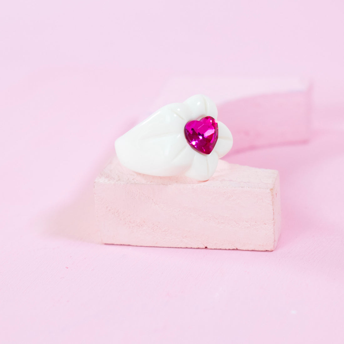 ¡NEW! Anillo Mini Gema Blanco- Talla única 7.5