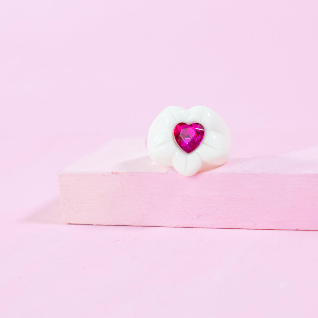 ¡NEW! Anillo Mini Gema Blanco- Talla única 7.5