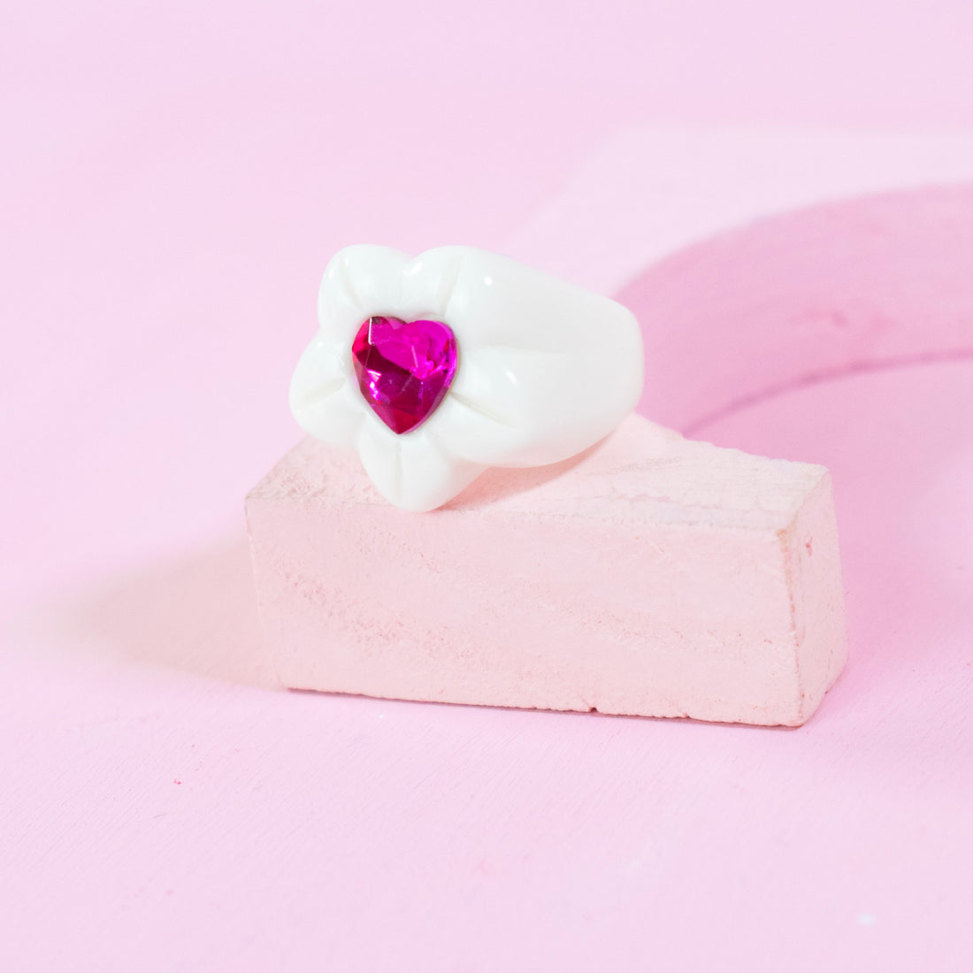 ¡NEW! Anillo Mini Gema Blanco- Talla única 7.5