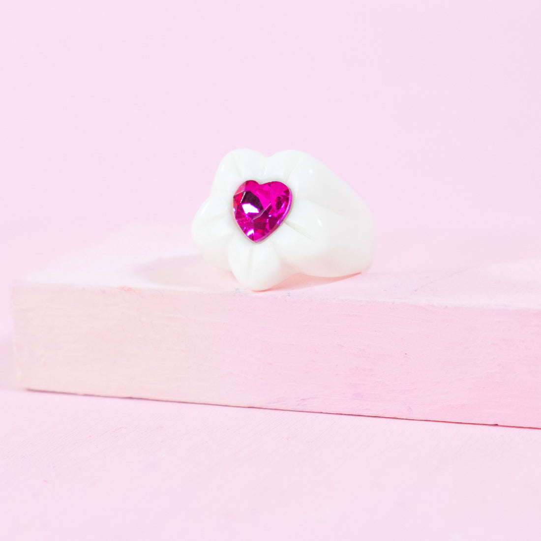 ¡NEW! Anillo Mini Gema Blanco- Talla única 7.5