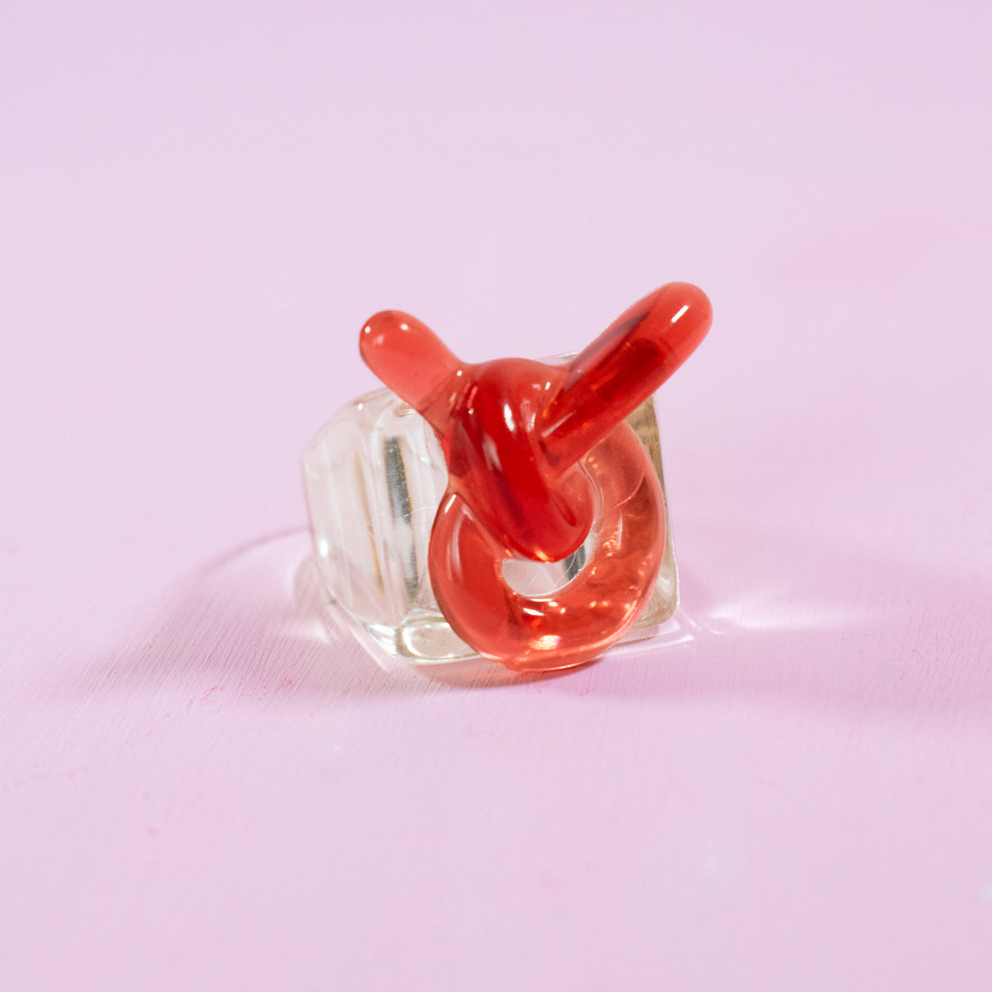 ¡NEW! Anillo lazos Transparente- Talla única 7.5