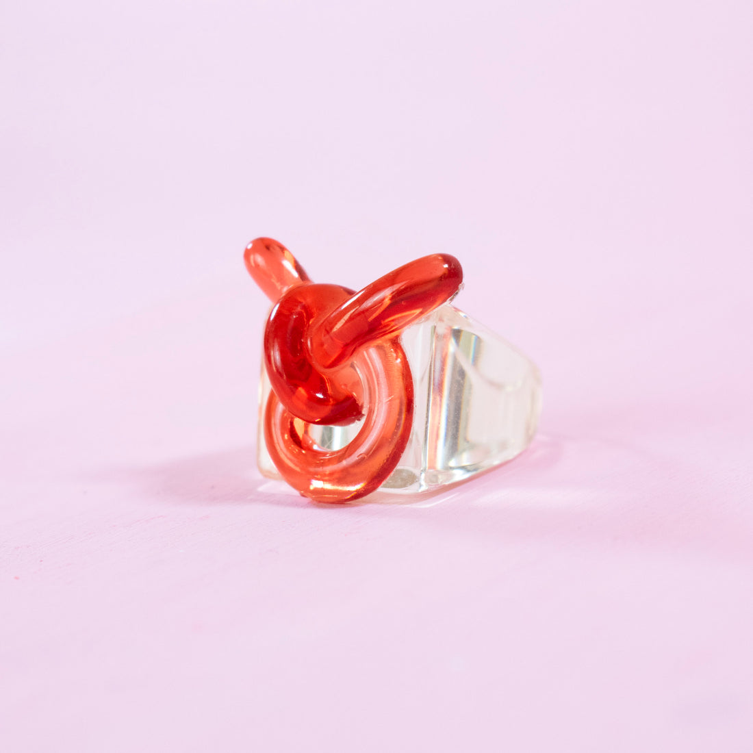 ¡NEW! Anillo lazos Transparente- Talla única 7.5