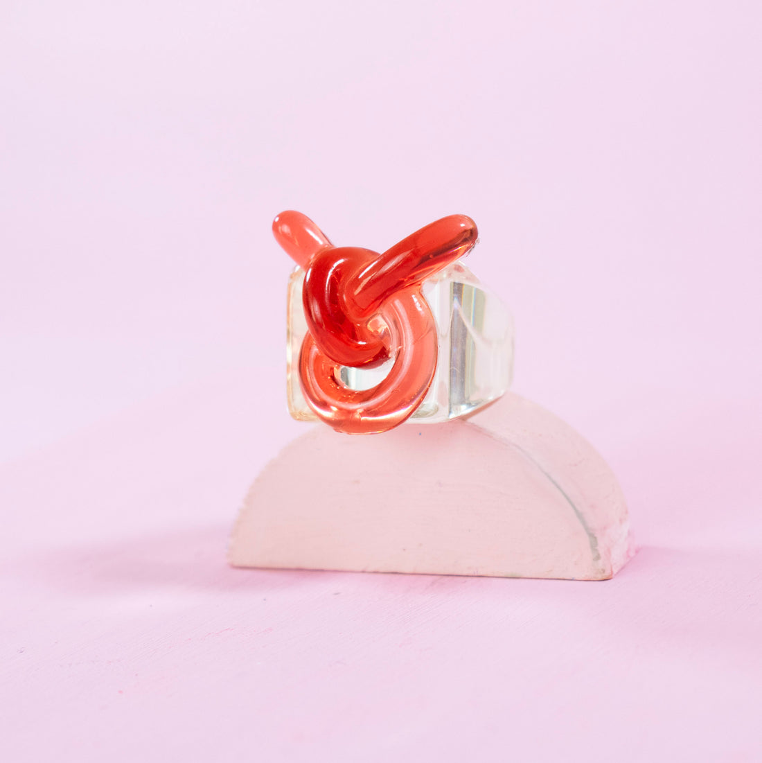 ¡NEW! Anillo lazos Transparente- Talla única 7.5