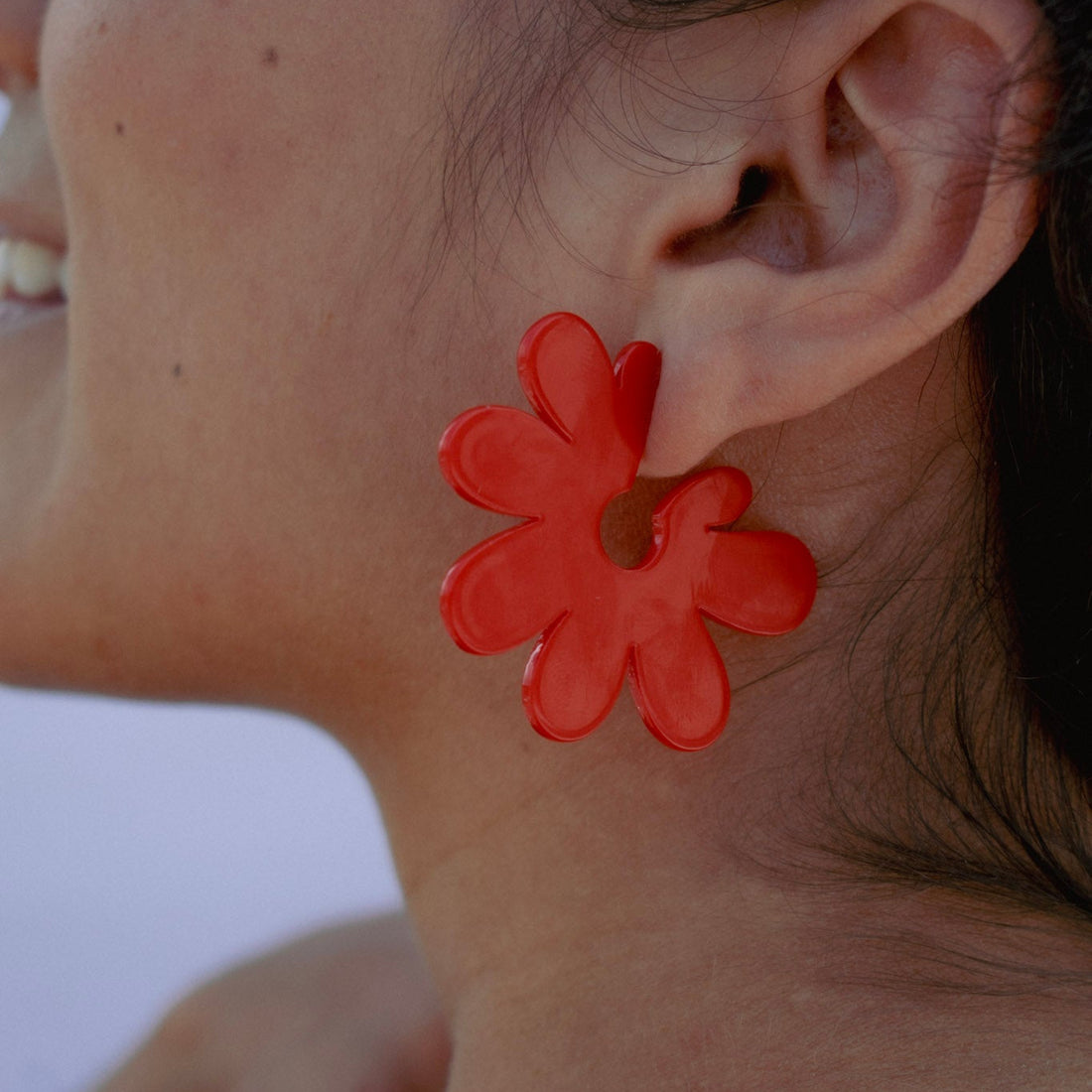 ¡NEW! Aretes Flor Rojo