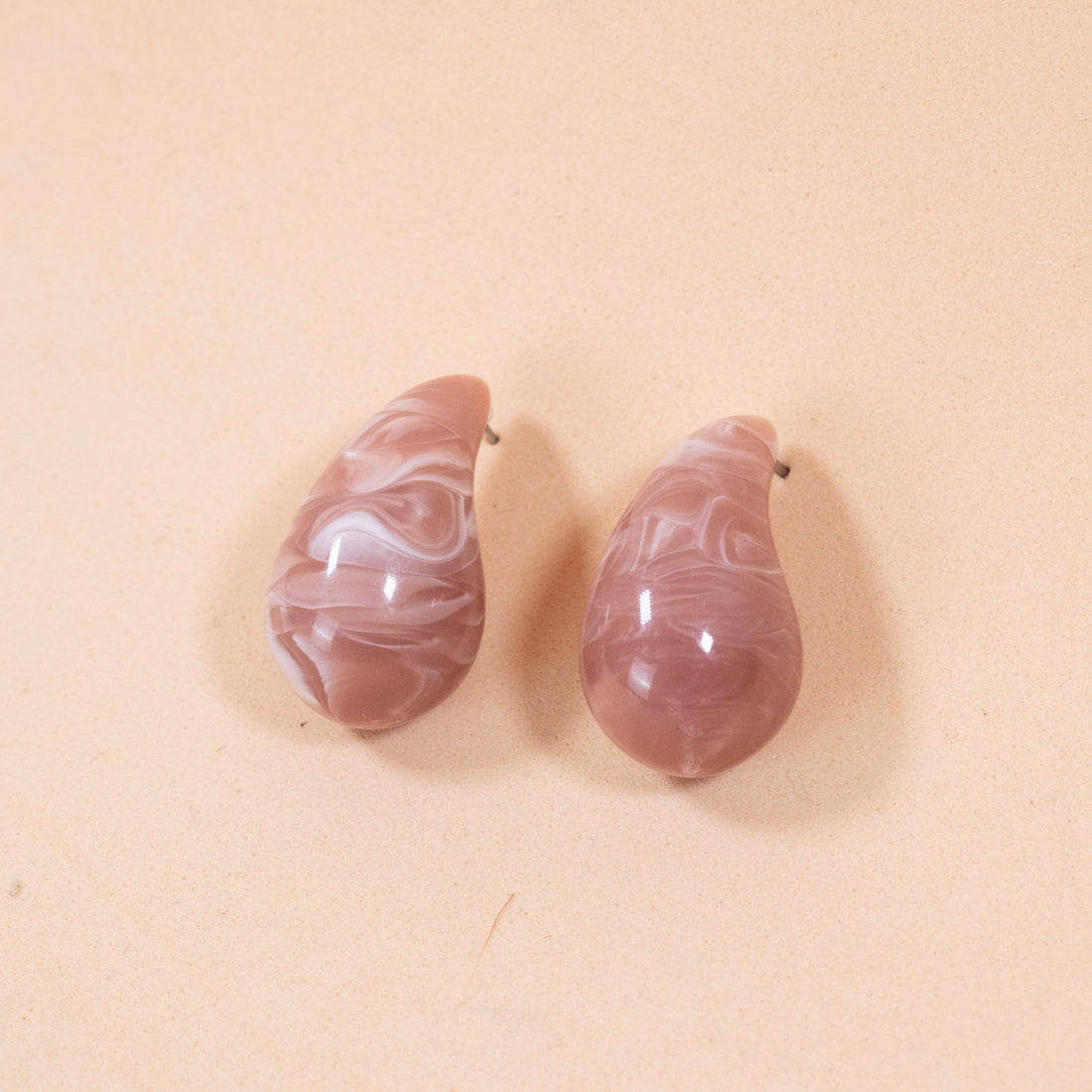 Aretes Acrílico Gota Rosado