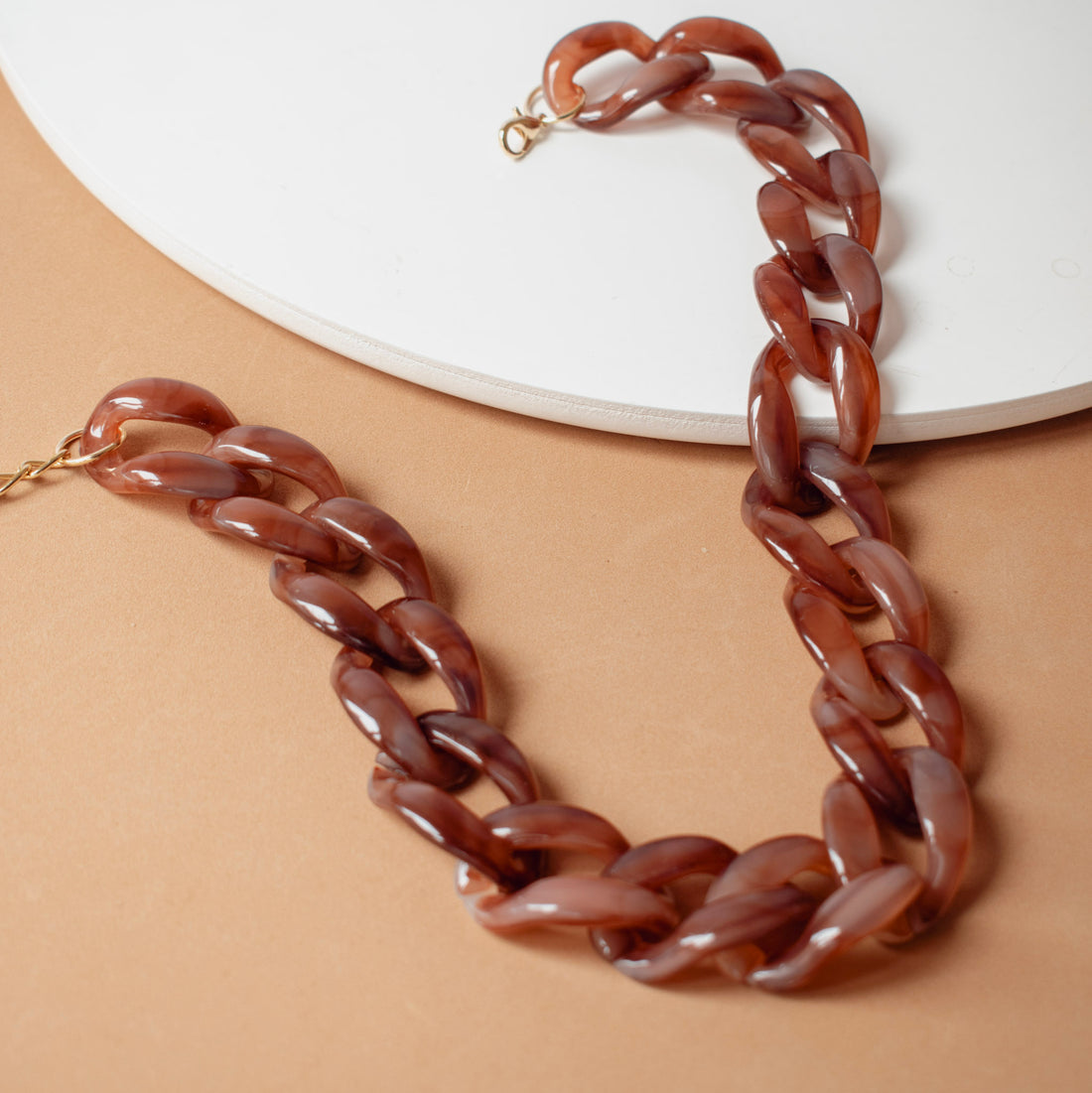 Collar  Cadena Acrílico Caramelo