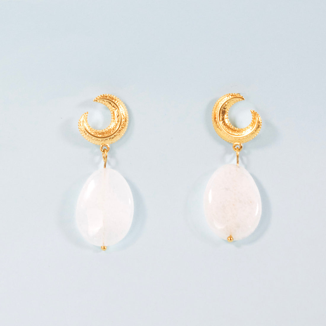 Aretes Piedra Natural Gota Blanca