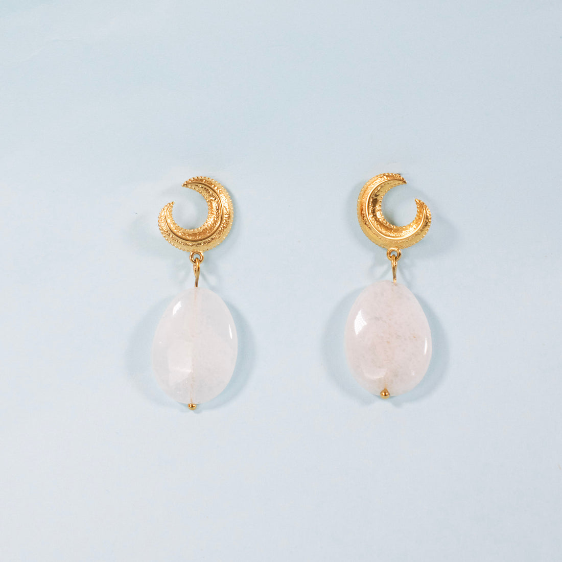 Aretes Piedra Natural Gota Blanca