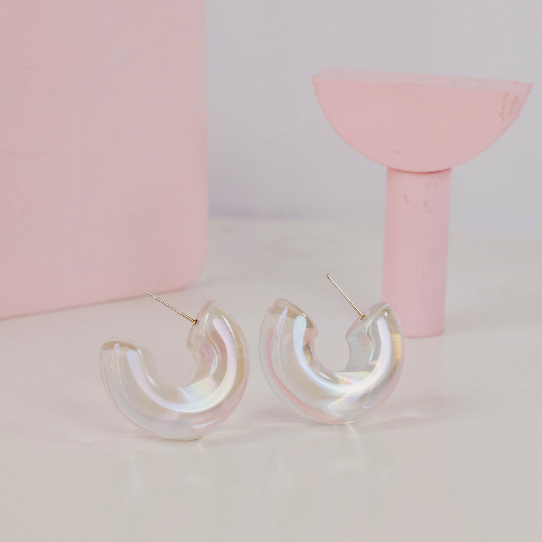 Aretes Acrílico Chunky Transparentes