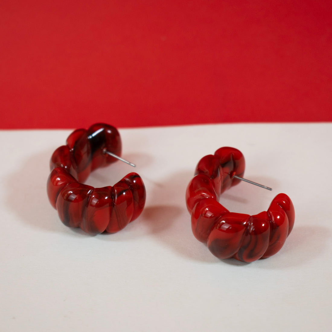 Aretes Acrílico Rojo