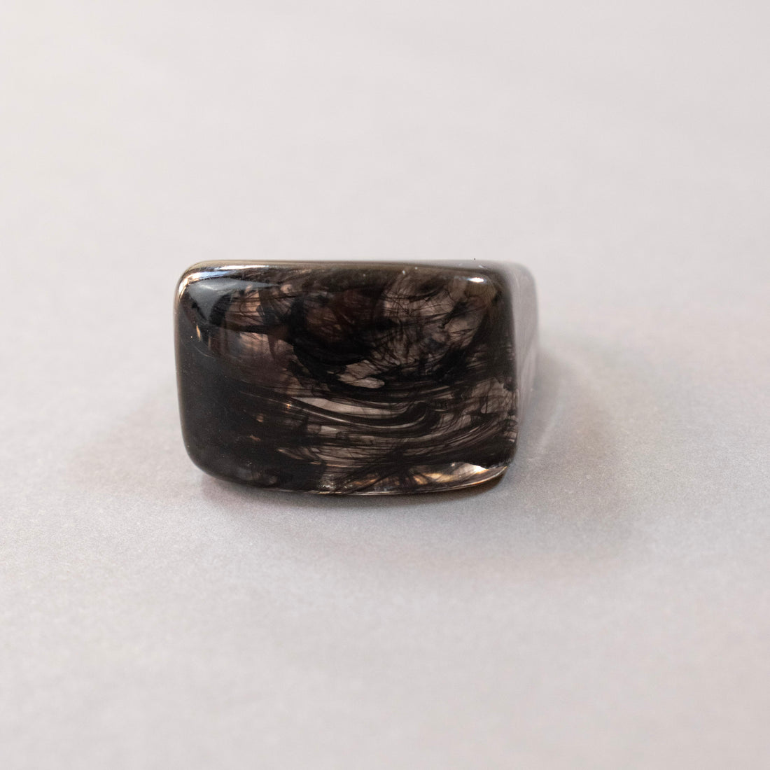 Anillo Acrílico Negro cuadrado