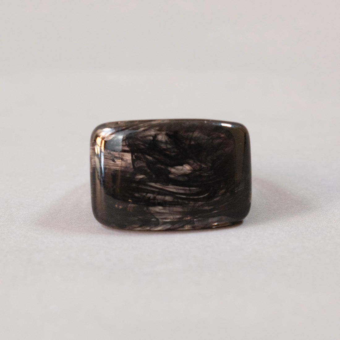 Anillo Acrílico Negro cuadrado