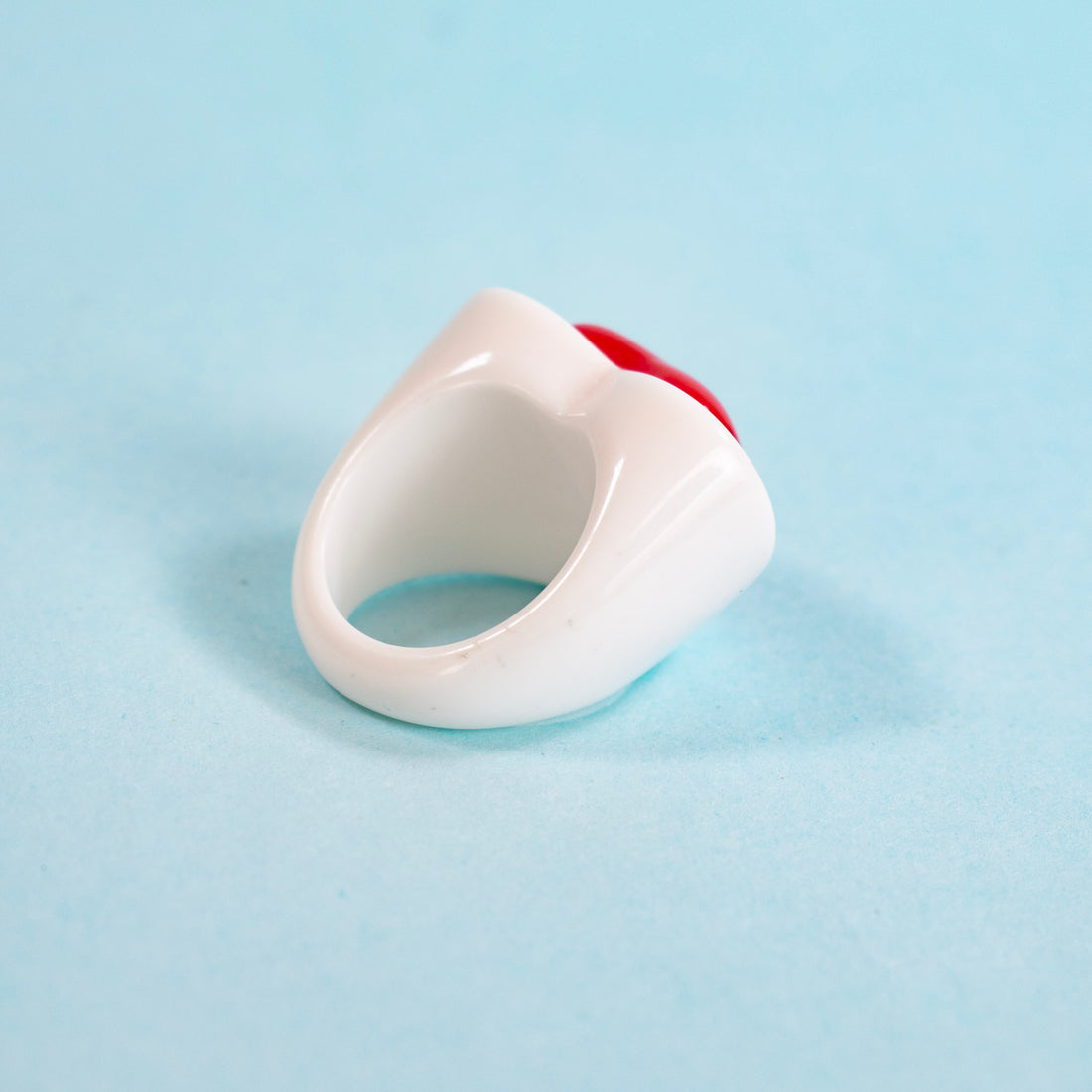 ¡NEW! Anillo Corazón Abstracto Blanco - Talla 8