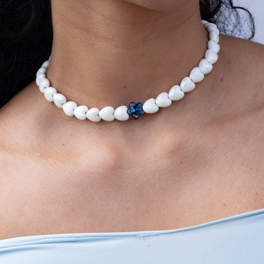 ¡NEW! Collar Corazones Blancos