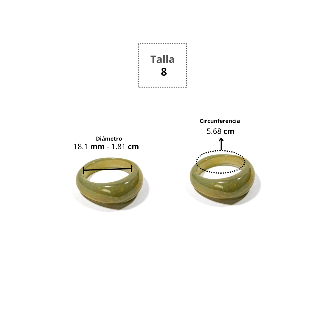 Anillos acrílico Geométrico Verde