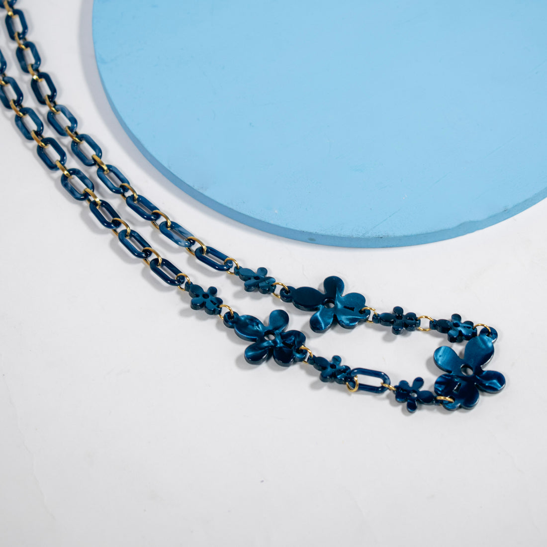 Collar Flower Azul Oscuro