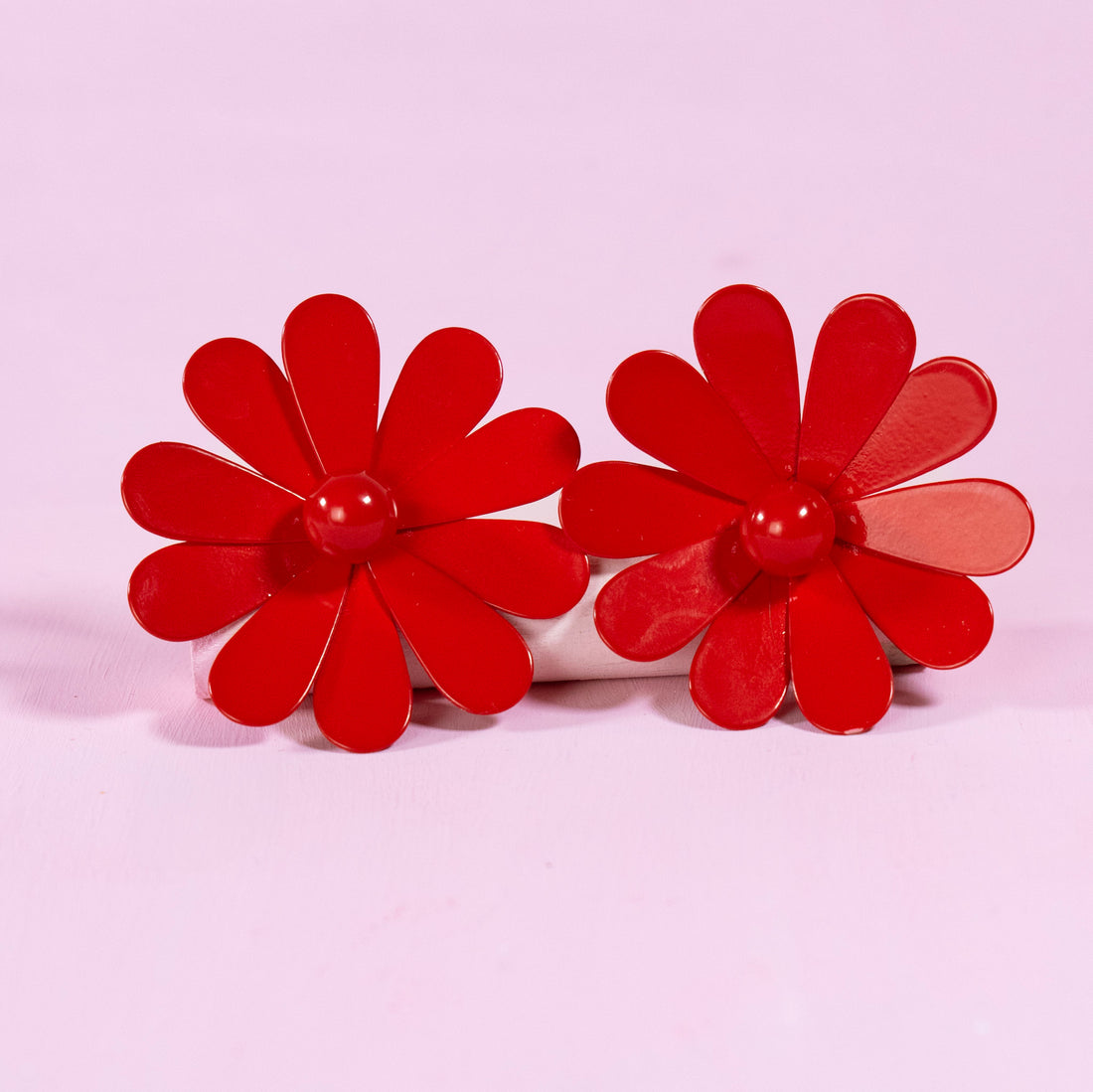 ¡NEW! Aretes Maxi Flor rojo